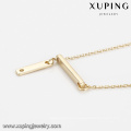 43893 Wholesale high quality simple design western style bar bone pendant horizontal stick chain gold necklace